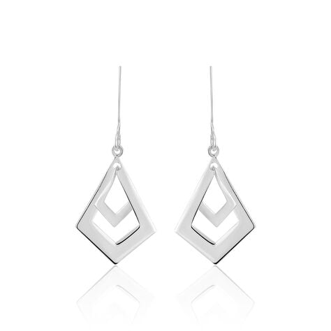 Boucles D'oreilles Pendantes Brittany Argent Blanc - Pendantes Femme | Marc Orian