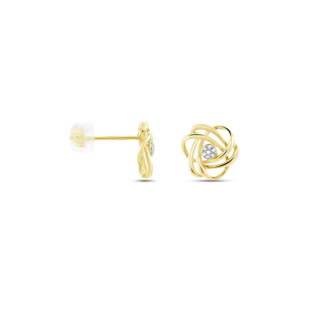 Boucles D'oreilles Puces Or Jaune Abidemi Diamants - Puces Femme | Marc Orian