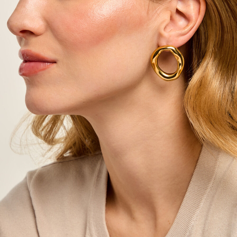 Boucles D'Oreilles Puces Saveli Acier Jaune - Puces Femme | Marc Orian