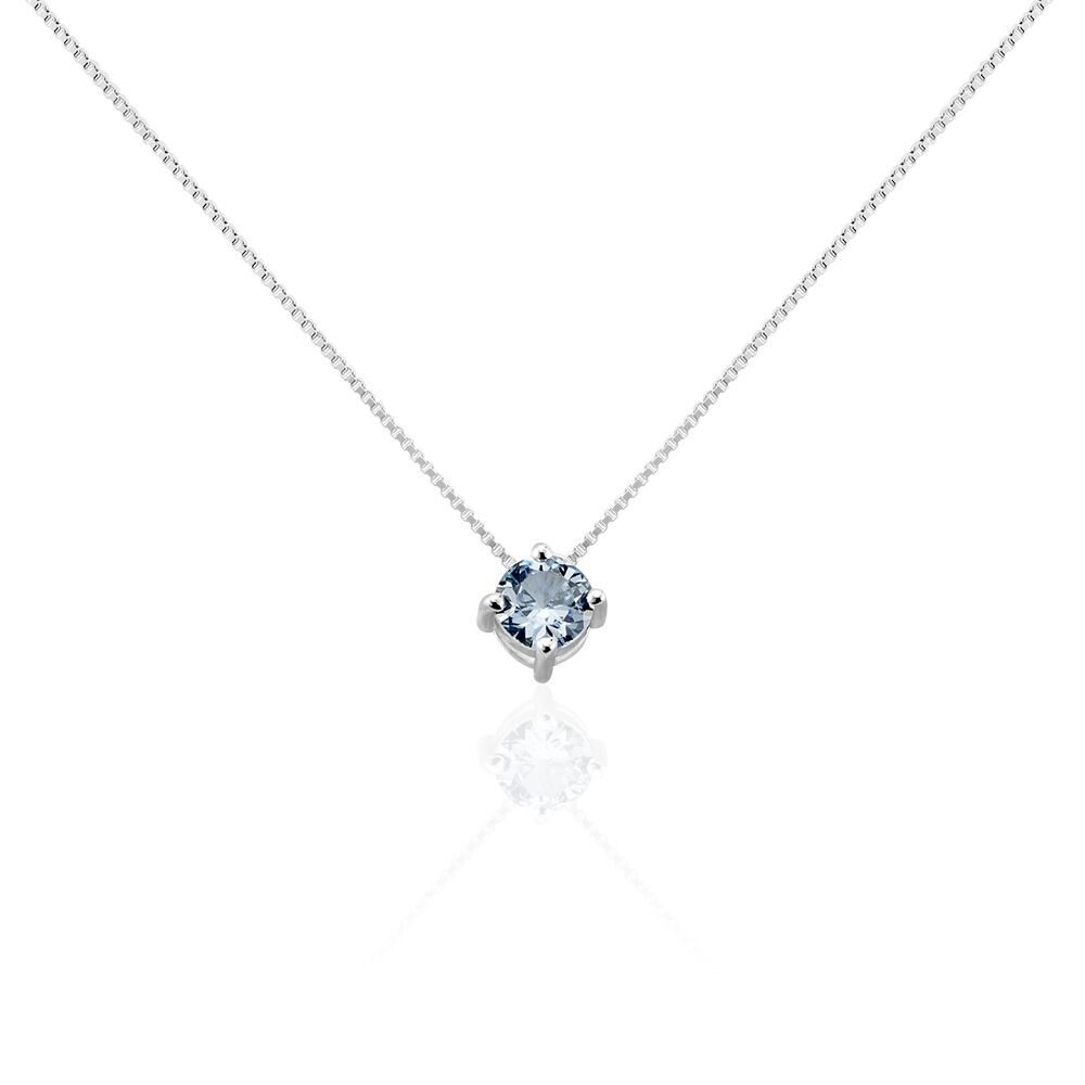 Collier Solitaire Argent Blanc Rio Santa Teresa Oxyde De Zirconium - Colliers solitaires Femme | Marc Orian