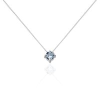 Collier Solitaire Argent Blanc Rio Santa Teresa Oxyde De Zirconium