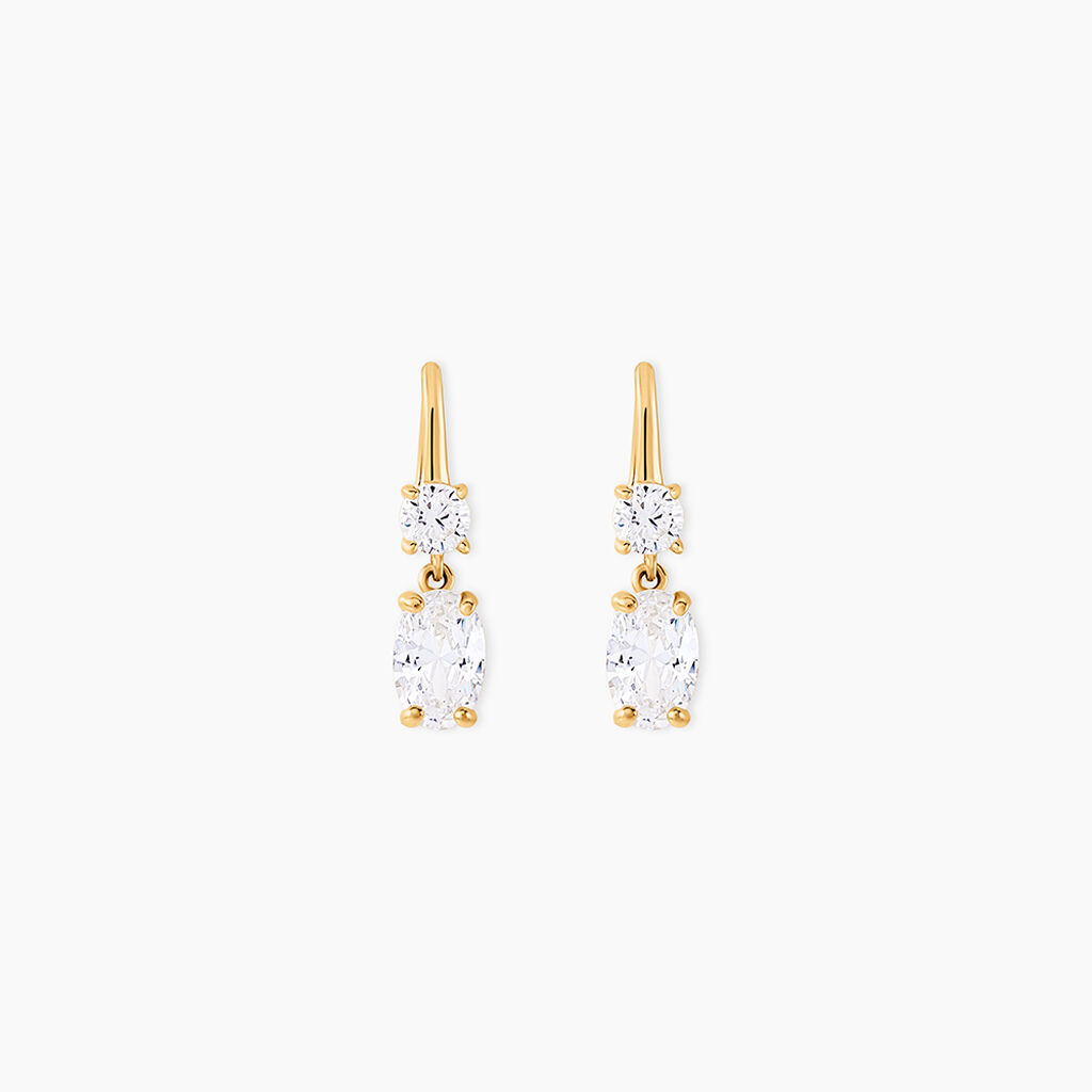 Boucles D'oreilles Pendantes Gulbeyaz Or Jaune Oxyde De Zirconium - Pendantes Femme | Marc Orian