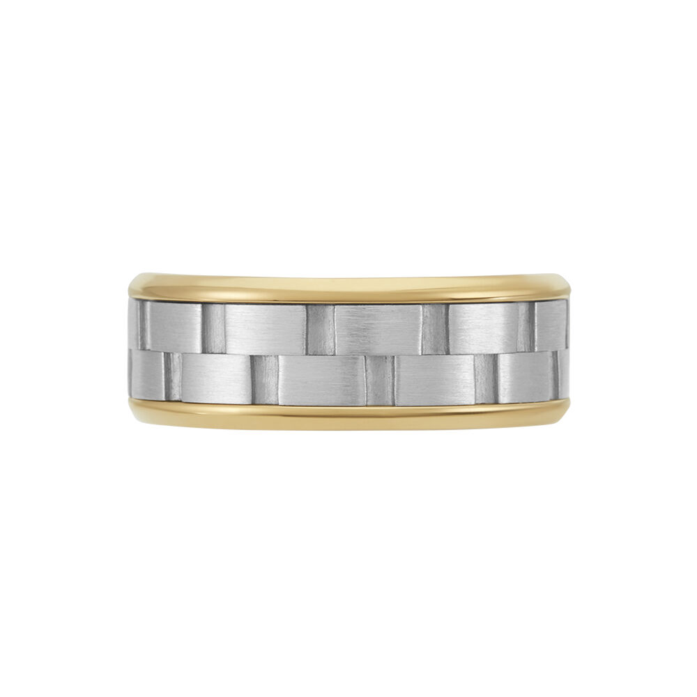 Bague Jourdan Oahu Acier Blanc Et Jaune - Bagues grosses Homme | Marc Orian