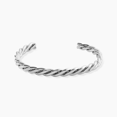 Bracelet Jonc Jourdan Guilherme Acier Argenté - Bijoux Homme | Marc Orian