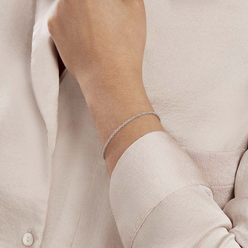 Bracelet Cacilda Maille Corde Argent Blanc - Bracelets mailles Femme | Marc Orian