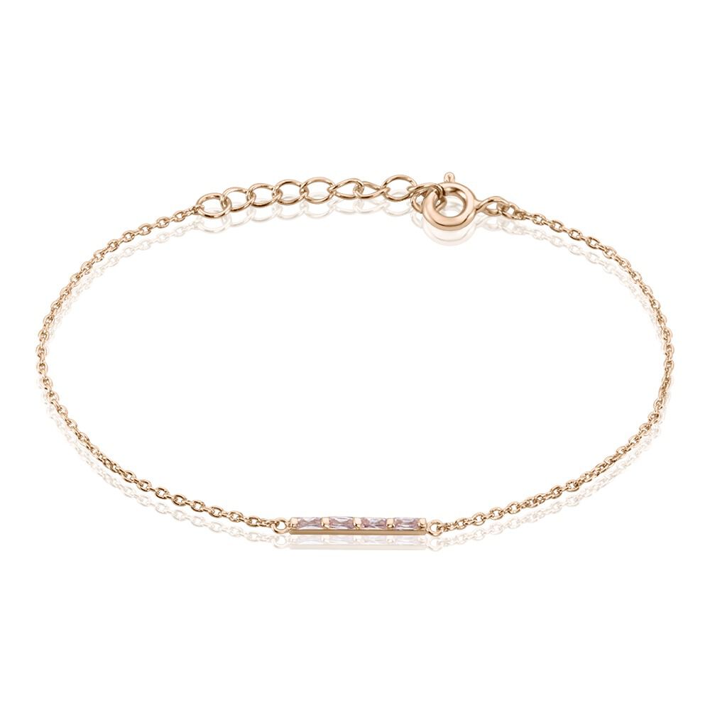 Bracelet Andrew Argent Rose Oxyde De Zirconium Rose - Bracelets chaînes Femme | Marc Orian
