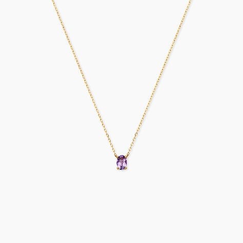 Collier Ovale Or Jaune Am&eacute;thyste - Colliers solitaires Femme | Marc Orian
