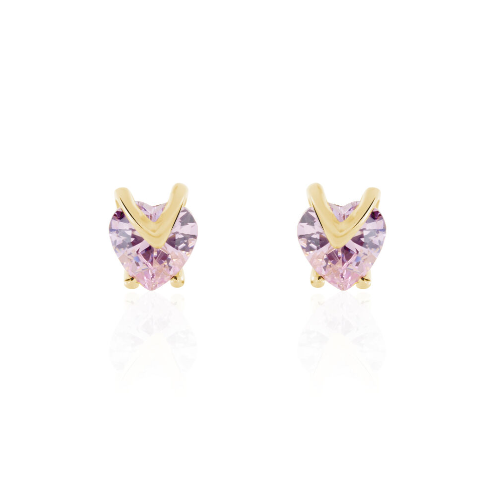 Boucles D'oreilles Puces Abelinia Plaqué Or Jaune Oxyde De Zirconium - Puces Femme | Marc Orian