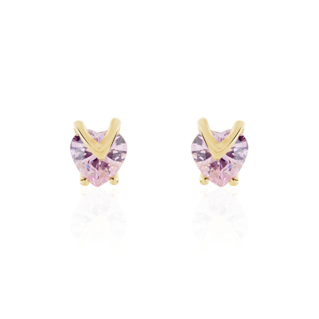 Boucles D'oreilles Puces Abelinia Plaqué Or Jaune Oxyde De Zirconium - Puces Femme | Marc Orian