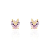 Boucles D'oreilles Puces Abelinia Plaqué Or Jaune Oxyde De Zirconium