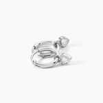 Cr&eacute;oles Mini Heart Argent Blanc Oxyde De Zirconium - Boucles d'oreilles pampille Femme | Marc Orian