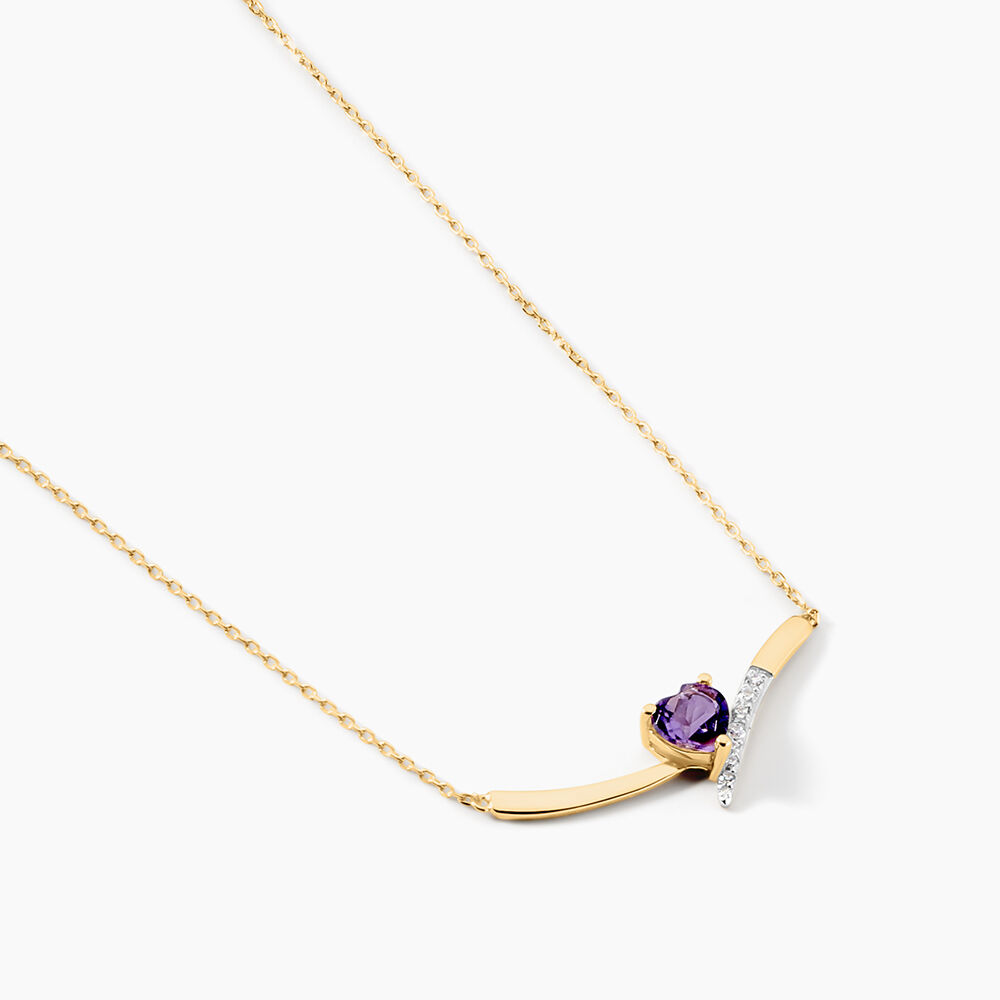Collier Eva Or Jaune Amethyste Et Oxyde De Zirconium - Colliers avec pierres Femme | Marc Orian