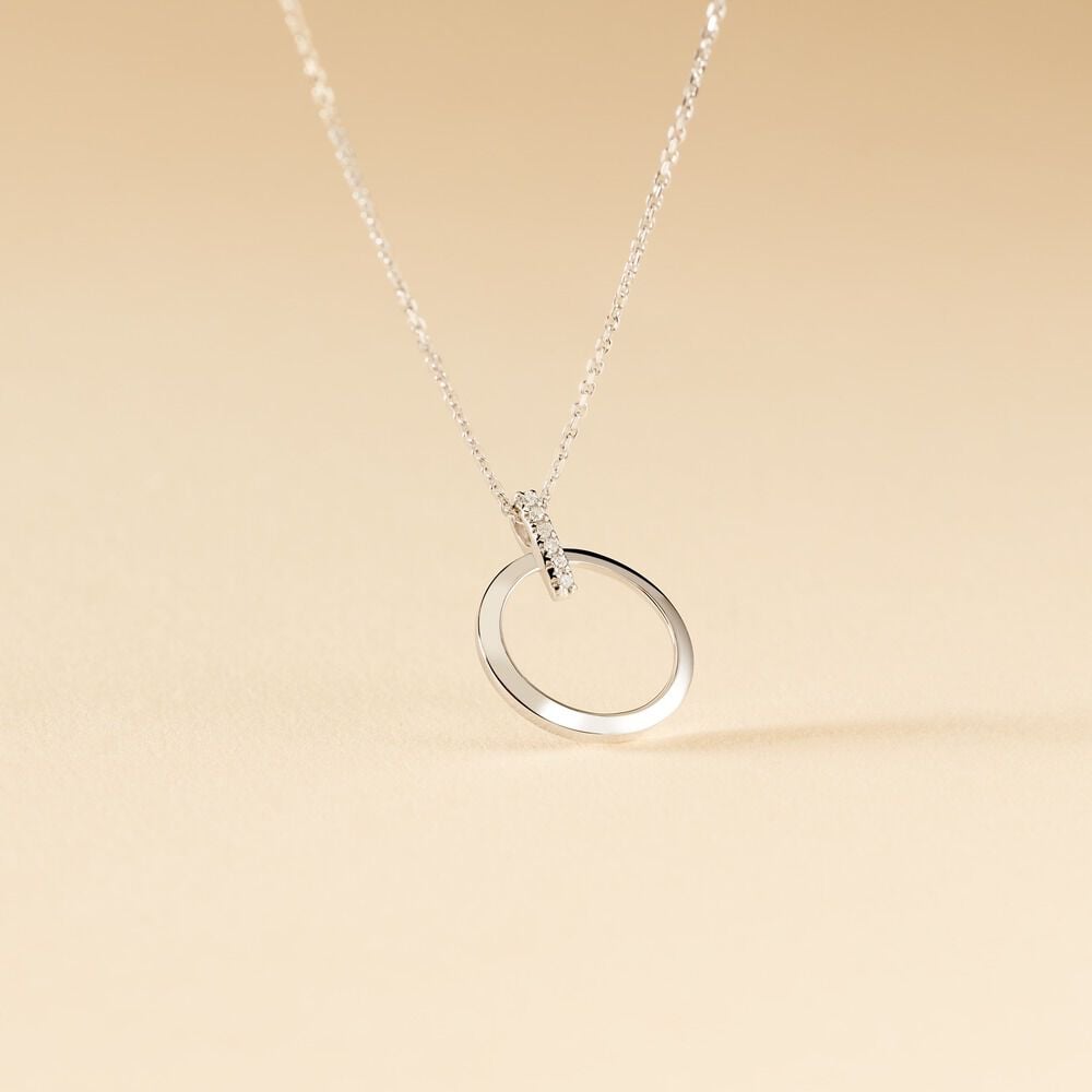 Collier Melissande Or Blanc Diamant - Colliers avec pierres Femme | Marc Orian