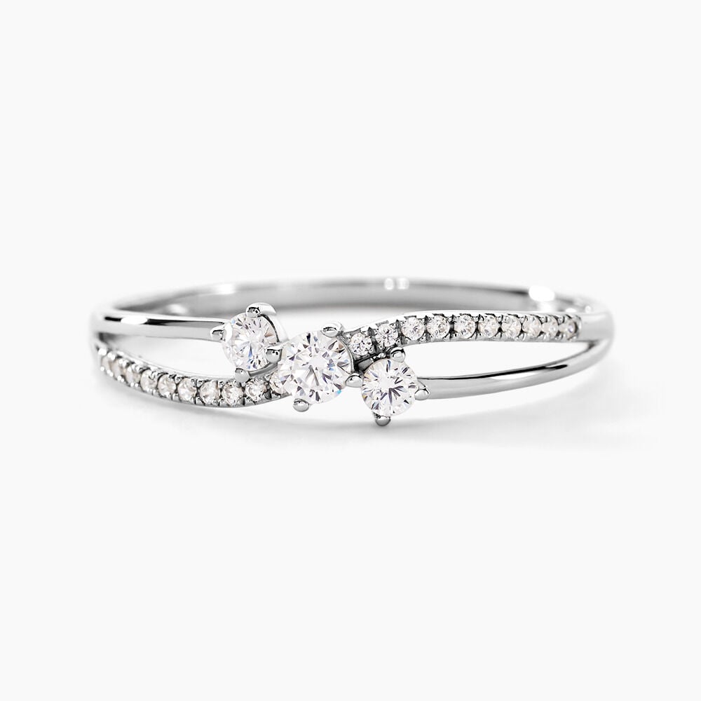 Bague Edwige Or Blanc Oxyde De Zirconium - Solitaires Femme | Marc Orian