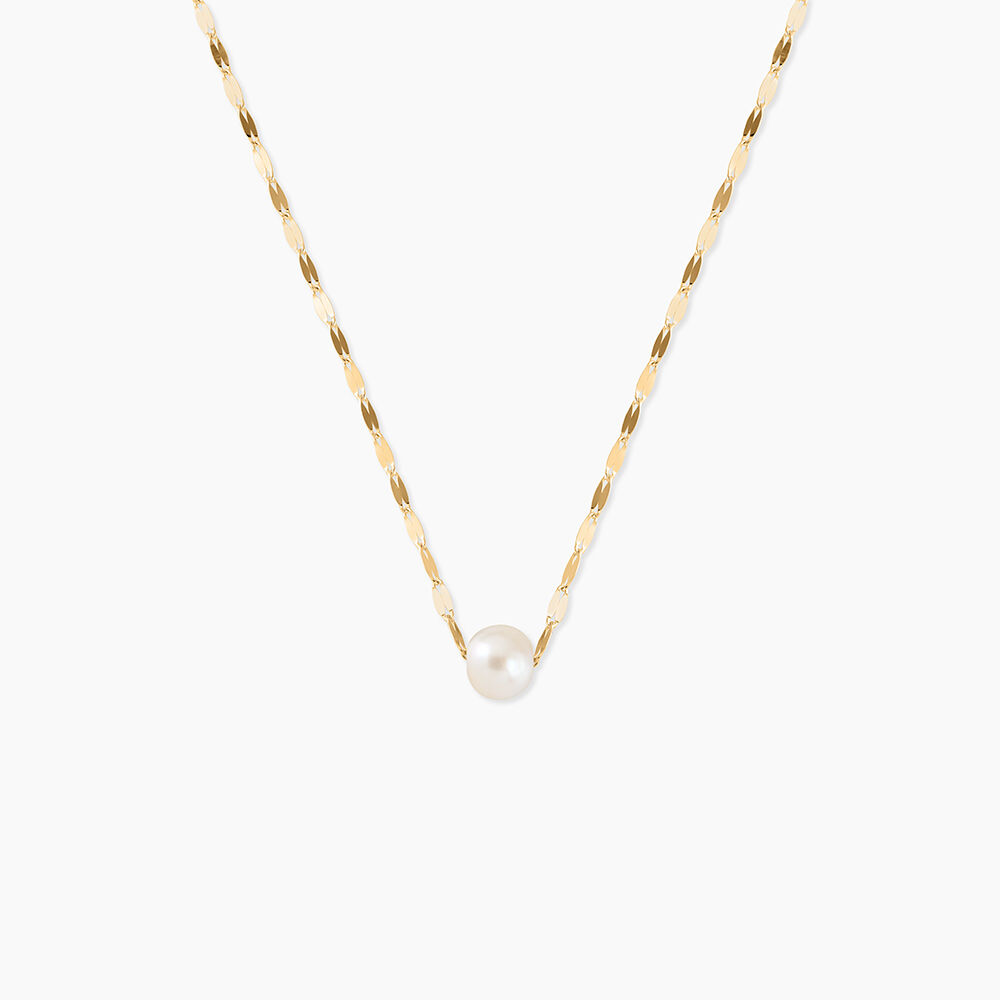 Collier Fliep Argent Dor&eacute; A L'Or 750/1000 Perle De Culture - Colliers avec pierres Femme | Marc Orian