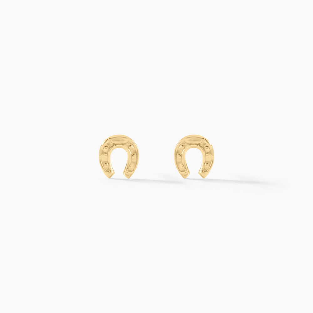 Boucles D'oreilles Puces Freyia Cheval Or Jaune - Puces Famille | Marc Orian