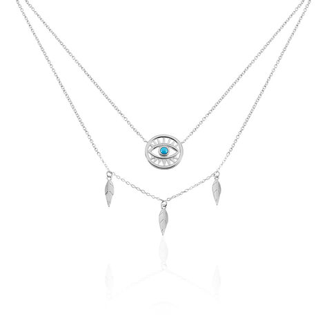 Collier Gipsy Argent Blanc Pierre De Synthese - Colliers avec pierres Femme | Marc Orian