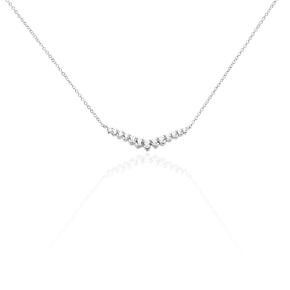 Collier Zuina Argent Blanc Oxyde De Zirconium - Colliers avec pierres Femme | Marc Orian