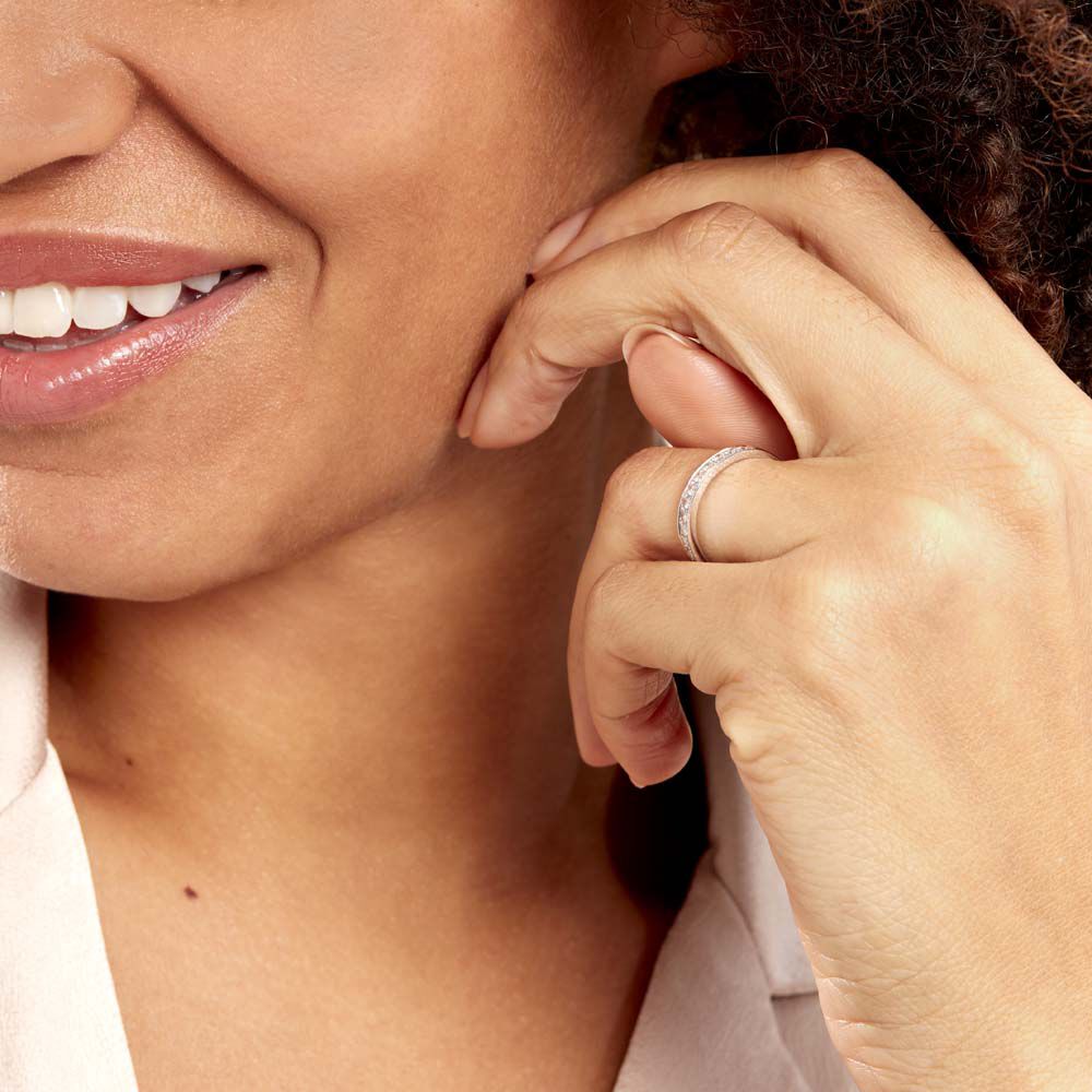 Alliance Rhea Or Blanc Diamant - Alliances personnalisées Femme | Marc Orian