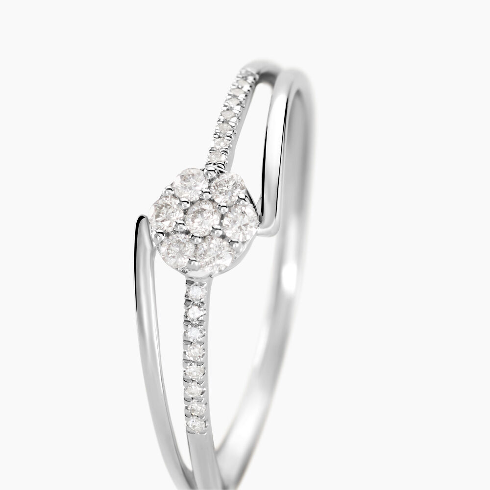 Bague Solitaire Atalante Or Blanc Diamant - Parures de mariage Femme | Marc Orian