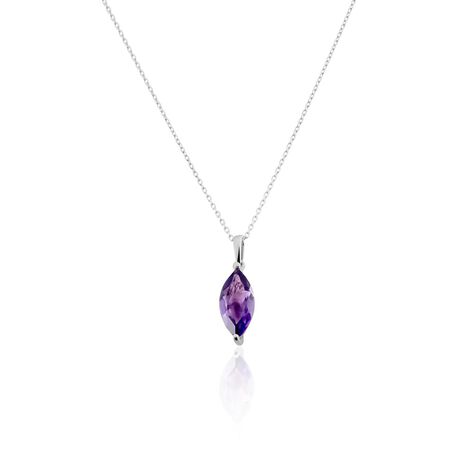 Collier Or Blanc Raquel Améthyste - Colliers Femme | Marc Orian