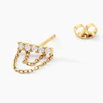 Boucles D'oreilles Pendantes Rowanne Or Jaune Diamant Synth&eacute;tique - Pendantes Femme | Marc Orian