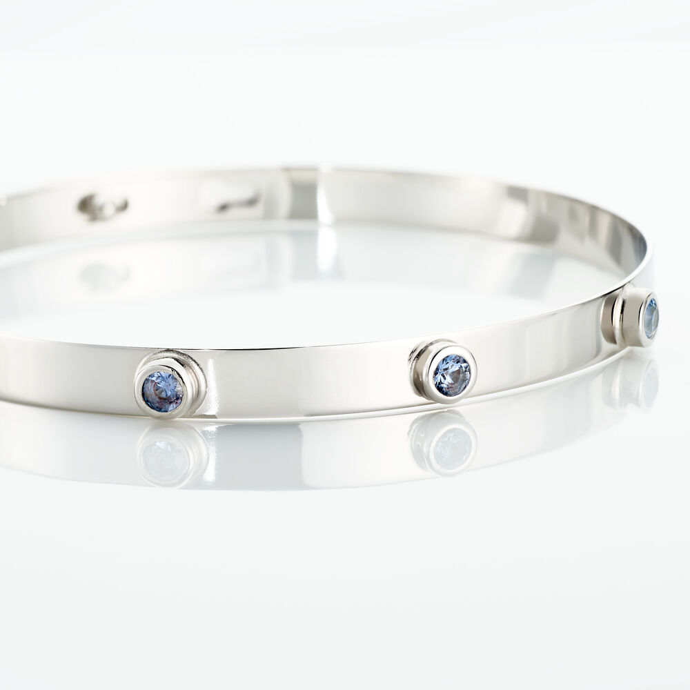 Bracelet Jonc Aleksandra Argent Blanc Oxyde De Zirconium - Bracelets joncs Femme | Marc Orian