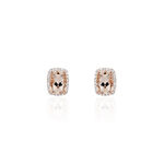 Boucles D'oreilles Puces Kloe Or Rose Morganite Et Diamant - Puces Femme | Marc Orian
