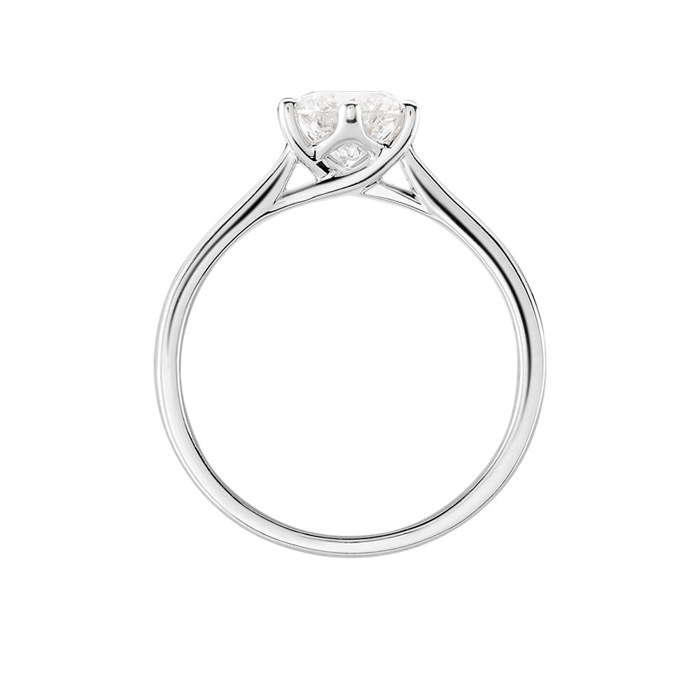 Bague Solitaire Athena Or Blanc Diamant - Parures de mariage Femme | Marc Orian