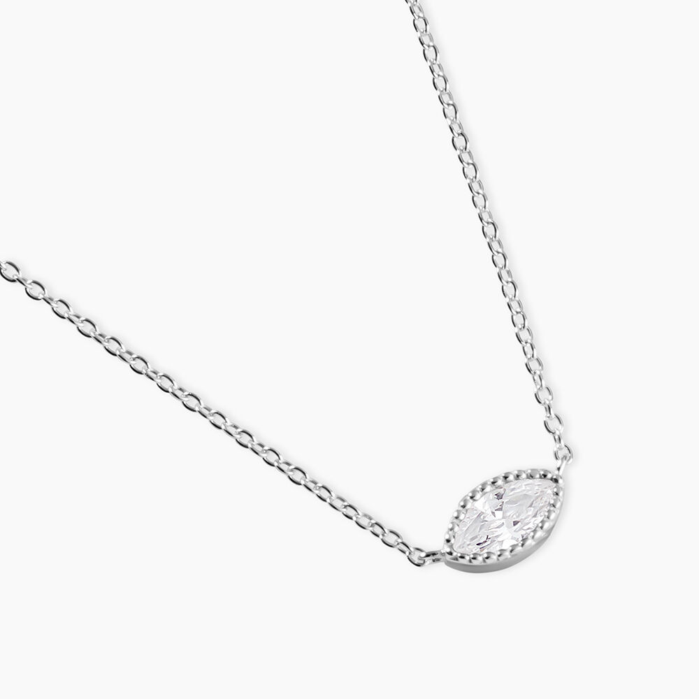 Collier Hermance Argent Blanc Oxyde De Zirconium - Colliers avec pierres Femme | Marc Orian
