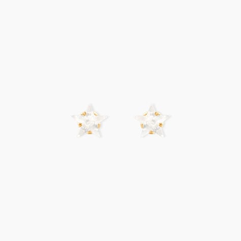 Boucles D'oreilles Puces Elais Etoile Or Jaune Oxyde De Zirconium - Puces Femme | Marc Orian