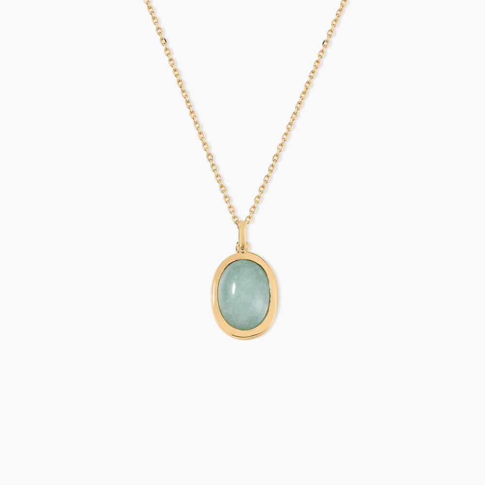 Collier Veina Plaqu&eacute; Or Jaune Aventurine - Colliers avec pierres Femme | Marc Orian