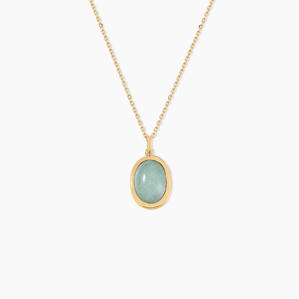 Collier Veina Plaqu&eacute; Or Jaune Aventurine - Colliers avec pierres Femme | Marc Orian