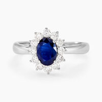 Bague Or Blanc Saphir Diamants