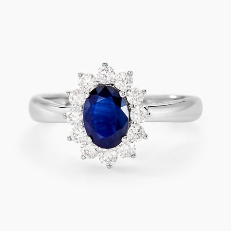 Bague Or Blanc Saphir Diamants - Solitaires Femme | Marc Orian