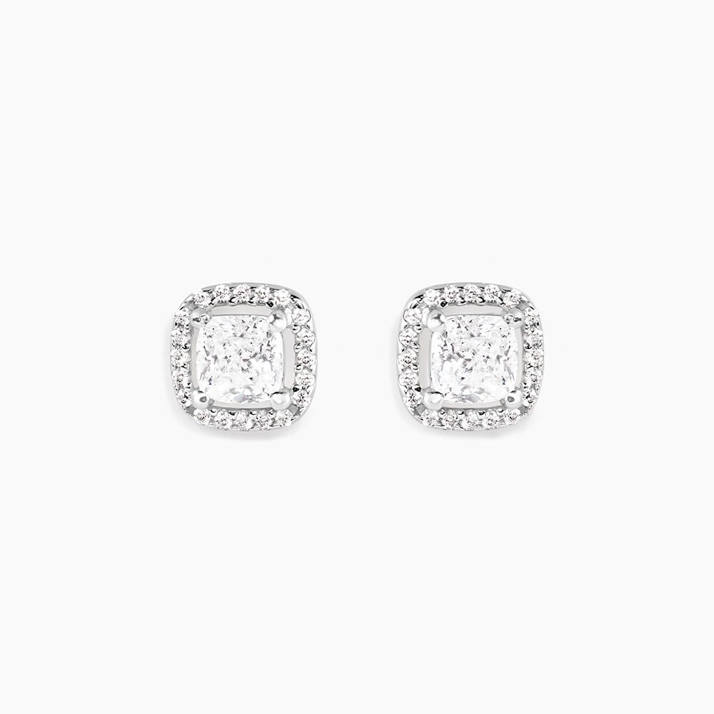 Boucles D'oreilles Puces Adrienne Or Blanc Oxyde De Zirconium - Puces Femme | Marc Orian