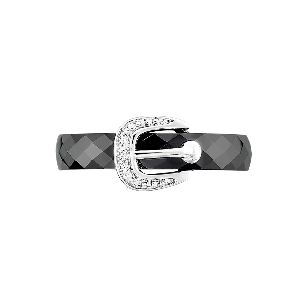 Bague Nabila Argent Blanc C&eacute;ramique Et Oxyde De Zirconium - Bijoux fantaisie Femme | Marc Orian