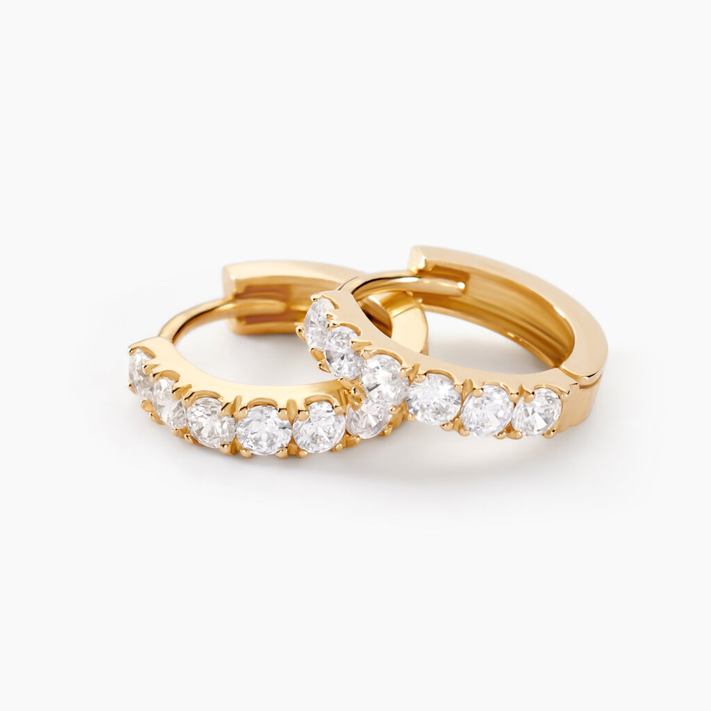 Créoles Andgelina Rondes Or Jaune Oxyde De Zirconium - Boucles d'oreilles Créoles Femme | Marc Orian