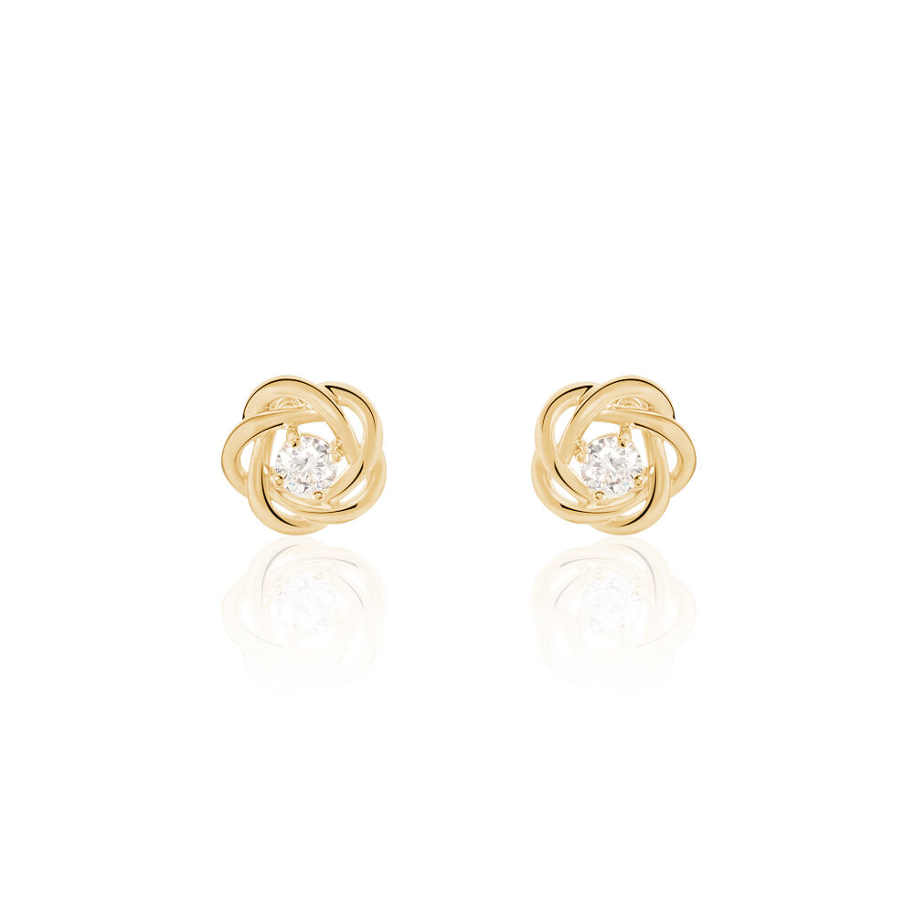 Boucles D'oreilles Puces Djanaelle Plaqué Or Jaune Oxyde De Zirconium - Puces Femme | Marc Orian