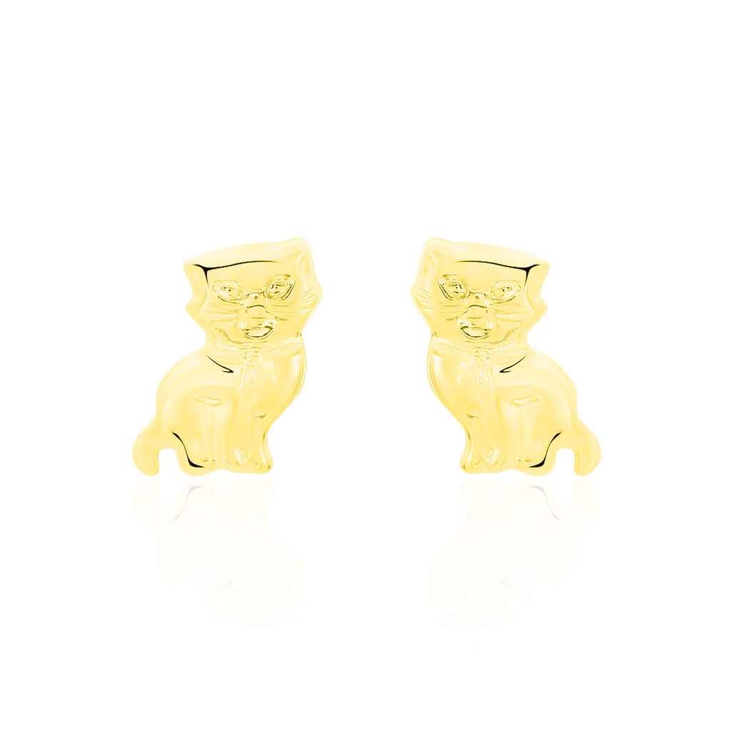 Boucles D'oreilles Puces Florenta Chat Or Jaune - Puces Enfant | Marc Orian