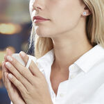 Boucles D'oreilles Puces Carren Argent Blanc Oxyde De Zirconium - Puces Femme | Marc Orian