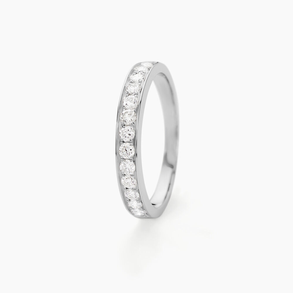 Alliance Rhea Or Blanc Diamant - Alliances avec pierres Femme | Marc Orian