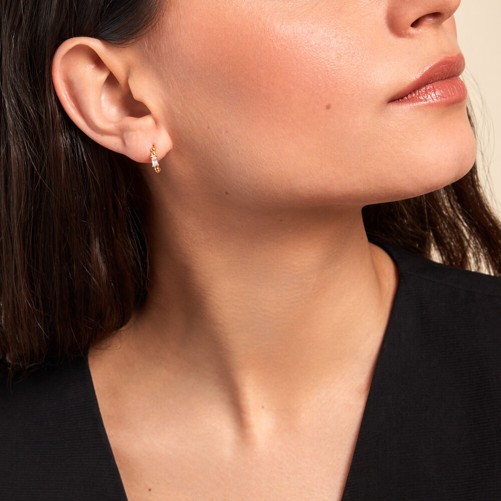 Créoles Louisie Plaqué Or Jaune Oxyde De Zirconium - Créoles Femme | Marc Orian
