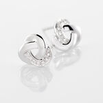 Boucles D'oreilles Puces Mastrona Or Blanc Diamant - Pendantes Femme | Marc Orian