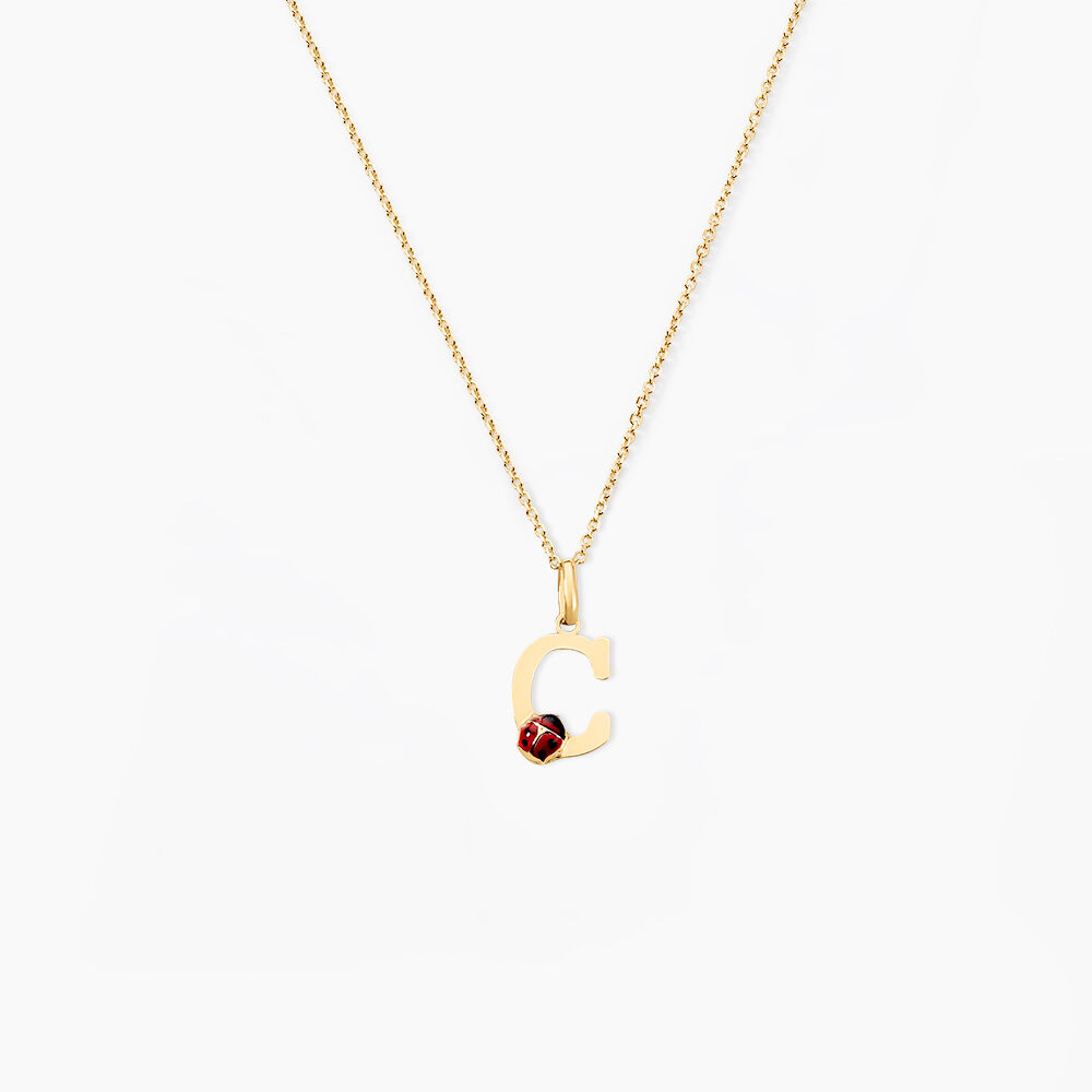 Pendentif Helidie Coccinelle Lettre Or Jaune - Pendentifs Enfant | Marc Orian