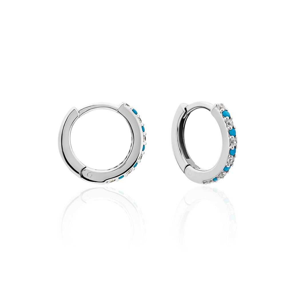 Créoles Elga Argent Blanc Oxyde De Zirconium - Créoles Femme | Marc Orian