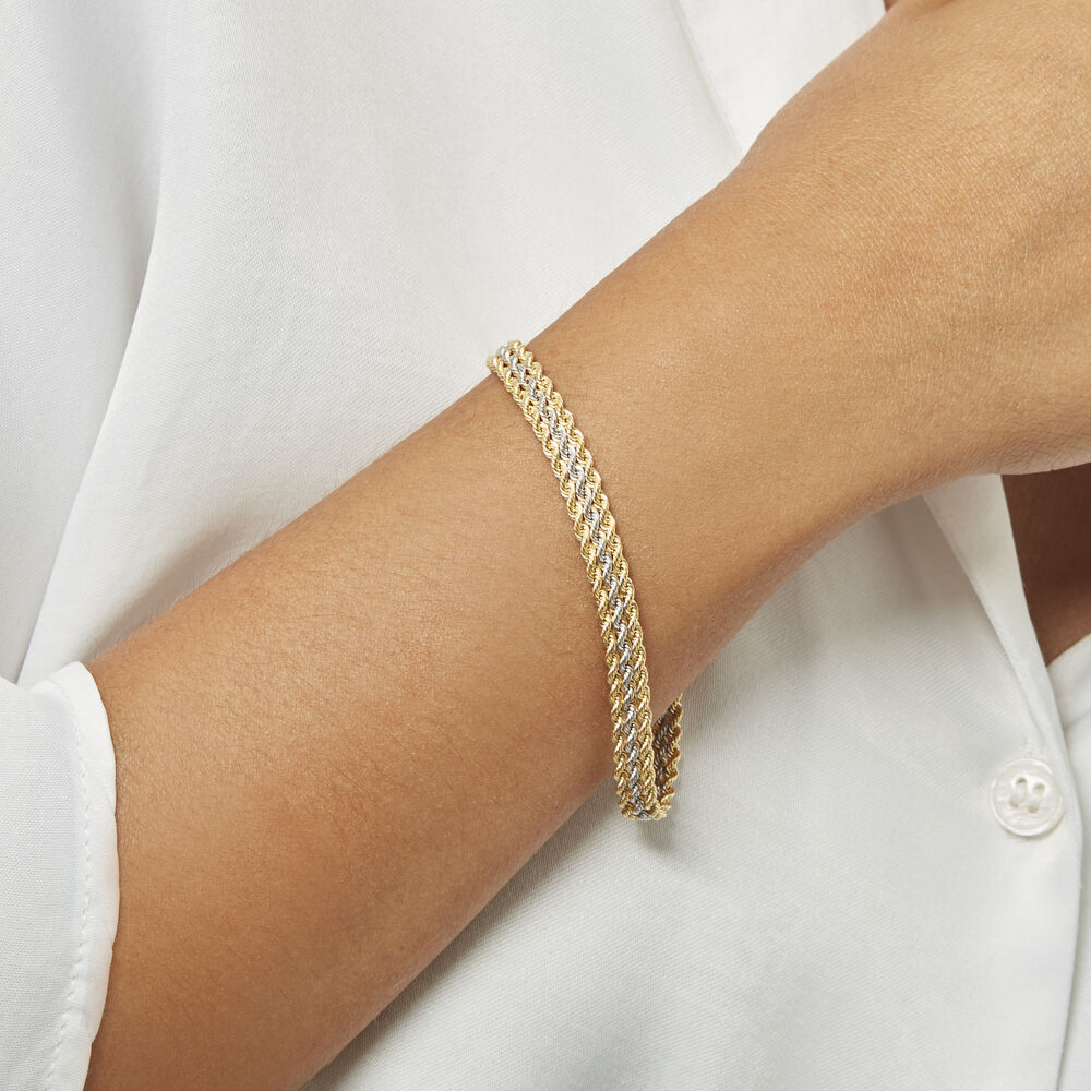 Bracelet Jerry Maille Corde 3 Rangs Or Bicolore - Bracelets Femme | Marc Orian