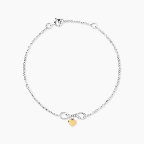 Bracelet Or Jaune et Argent Blanc Oxyde De Zirconium - Bracelets cha&icirc;nes Femme | Marc Orian