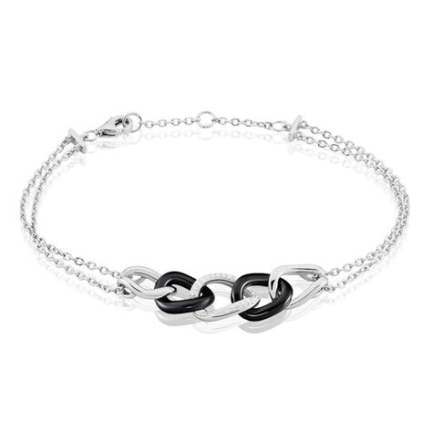 Bracelet Link Argent Blanc C&eacute;ramique Et Oxyde De Zirconium - Bracelets cha&icirc;nes Femme | Marc Orian