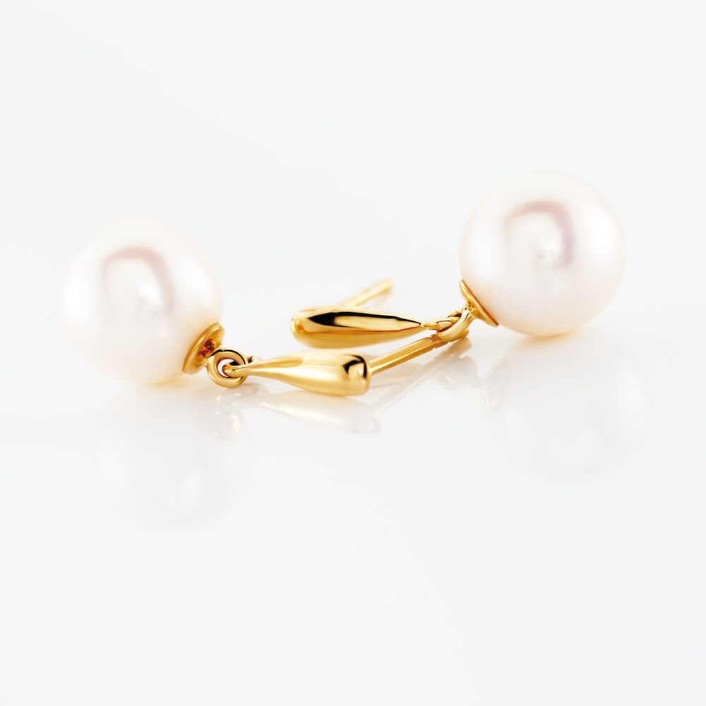 Boucles D'oreilles Pendantes Sibylle Or Jaune Perle De Culture - Pendantes Femme | Marc Orian
